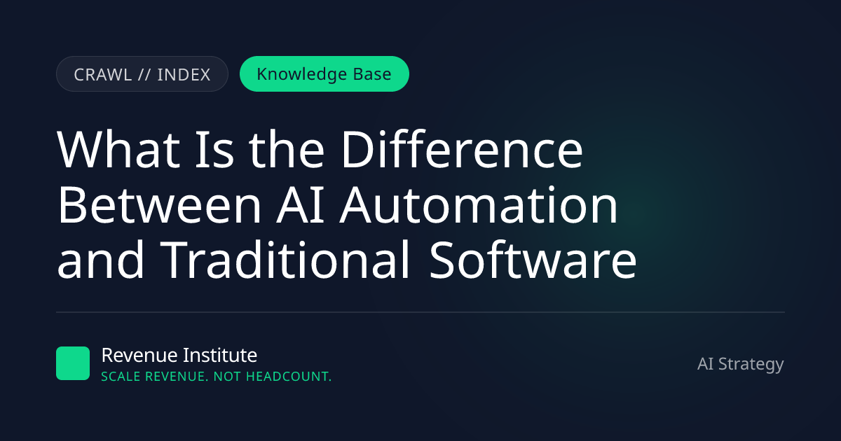 AI Automation vs Traditional Software | Revenue Institute