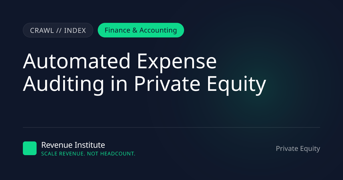 AI Expense Auditing for Private Equity | Revenue Institute